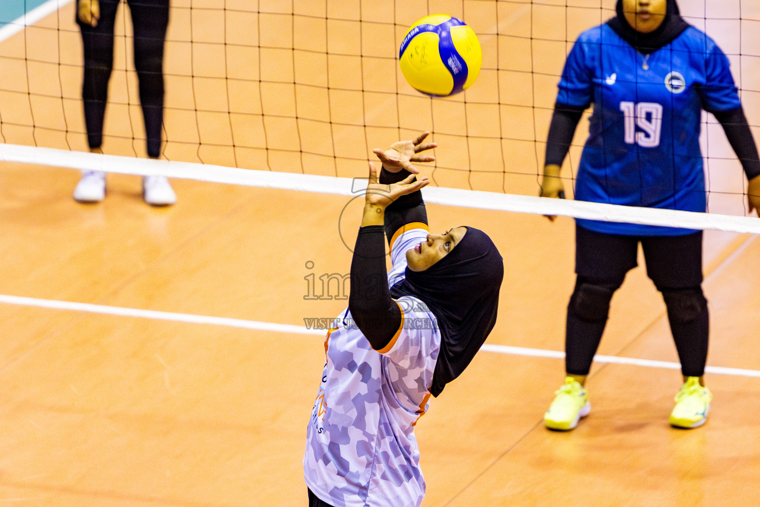 Asdhiqa Sports Club vs Flexor Sports Club in Day 5 of Women's Division of VAM Cup 2025 held in Male', Maldives on Sunday, 13th April 2025 at Social Center Indoor Hall Photos By: Nausham Waheed / images.mv
