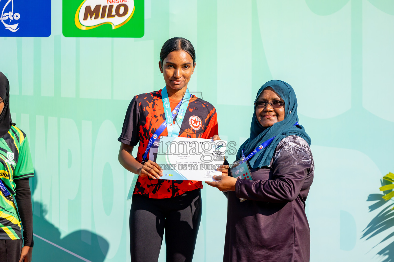 Day 3 of MWSC Interschool Athletics Championships 2024 held in Hulhumale Running Track, Hulhumale, Maldives on Monday, 11th November 2024. Photos by: Nausham Waheed / Images.mv