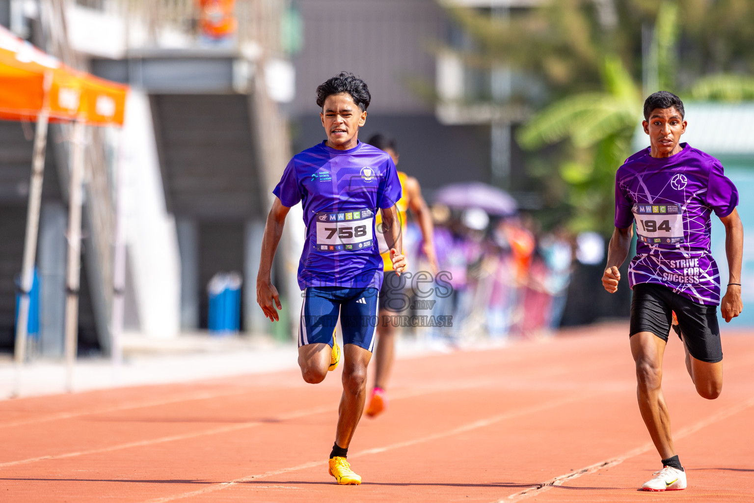 Day 4 of MWSC Interschool Athletics Championships 2024 held in Hulhumale Running Track, Hulhumale, Maldives on Tuesday, 12th November 2024. Photos by: Raaif Yoosuf / Images.mv