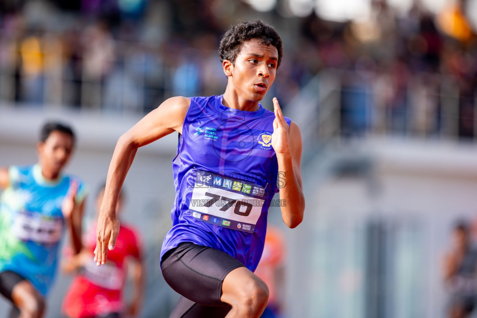 Day 6 of MWSC Interschool Athletics Championships 2024 held in Hulhumale Running Track, Hulhumale, Maldives on Thursday, 14th November 2024. Photos by: Nausham Waheed / Images.mv