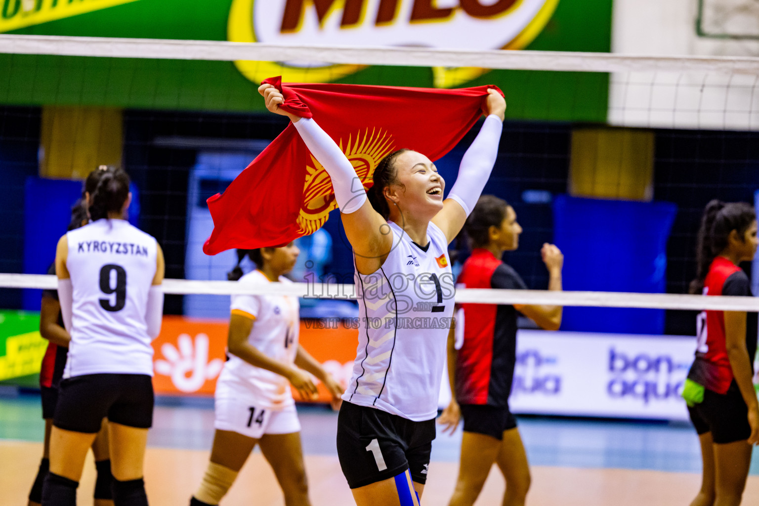 Kyrgyzstan vs Sri Lanka in Final of CAVA U20 Woman's Volleyball Championship 2024 was held in Social Center, Male', Maldives on 23rd July 2024. Photos: Nausham Waheed / images.mv