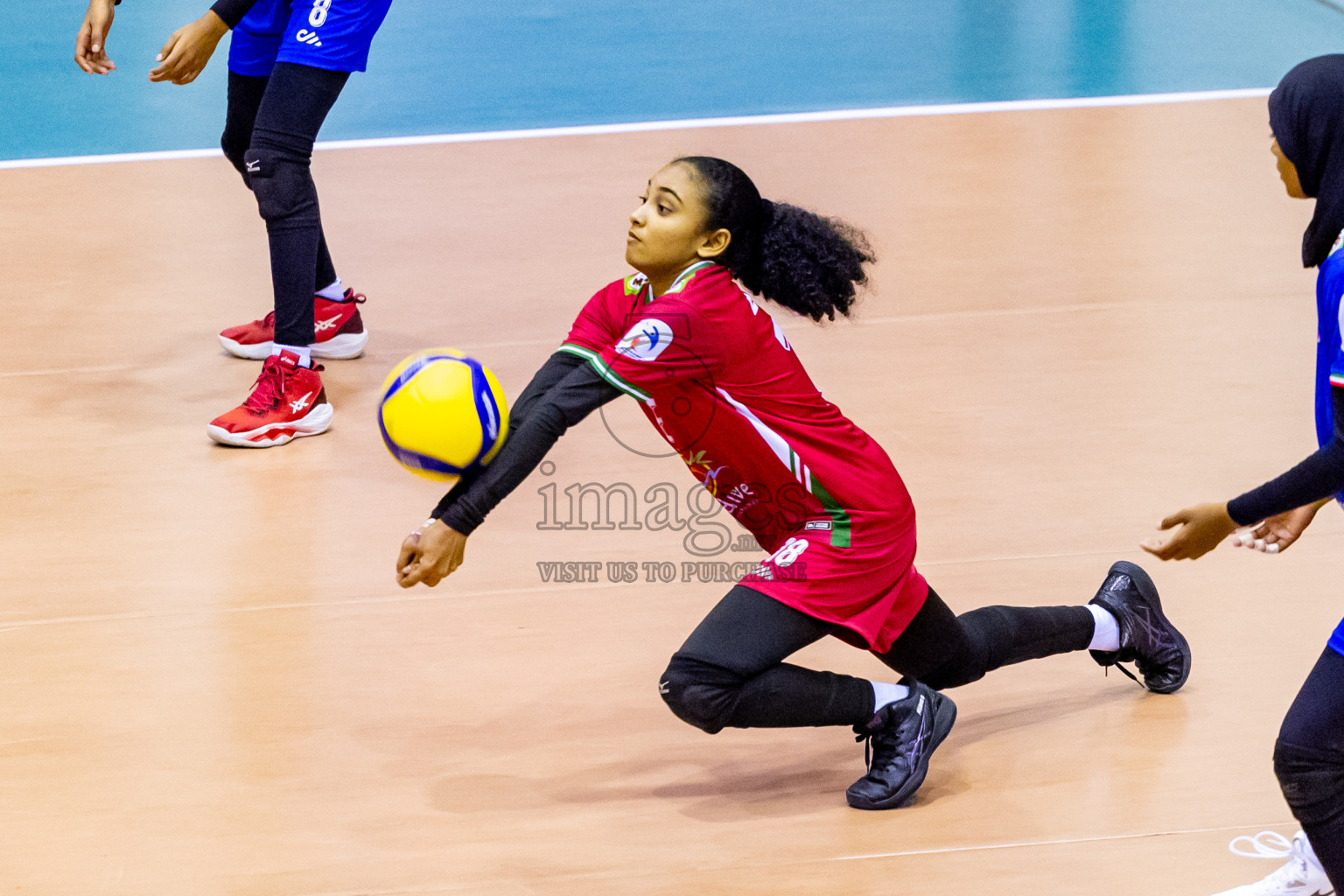 Maldives vs Sri Lanka in Day 2 of CAVA U20 Woman's Volleyball Championship 2024 was held in Social Center, Male', Maldives on 19th July 2024. Photos: Nausham Waheed / images.mv