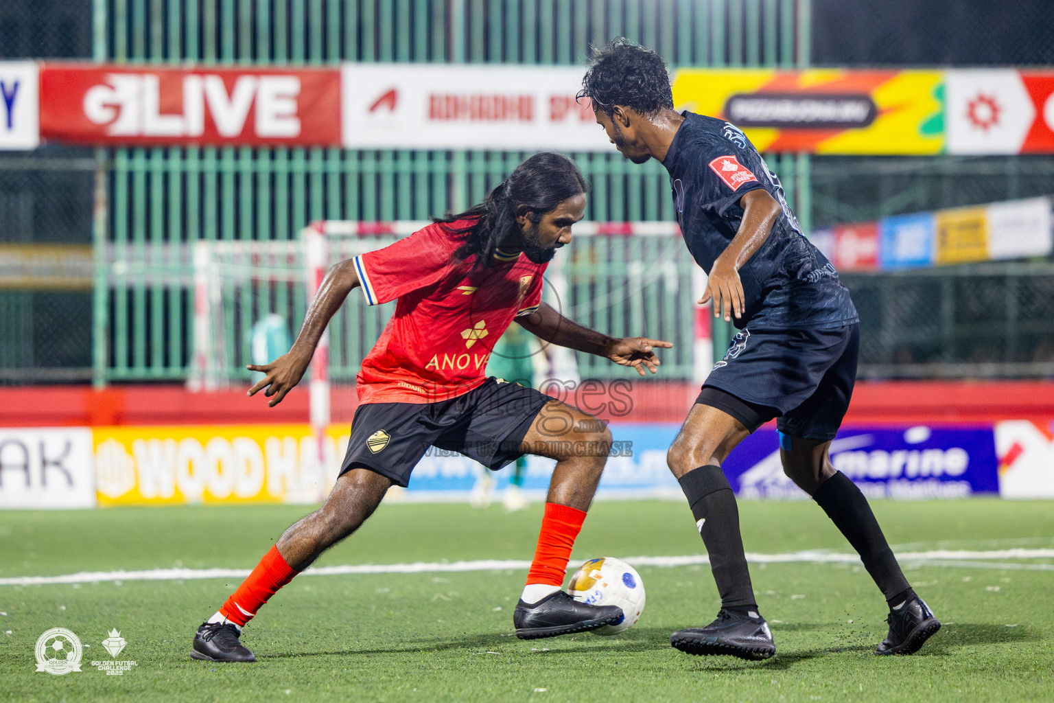 Dh Kudahuvadhoo vs Dh Bandidhoo in Day 21 of Golden Futsal Challenge 2025 was held on Saturday , 25th January 2025, in Hulhumale', Maldives. Photos: Nausham Waheed / images.mv