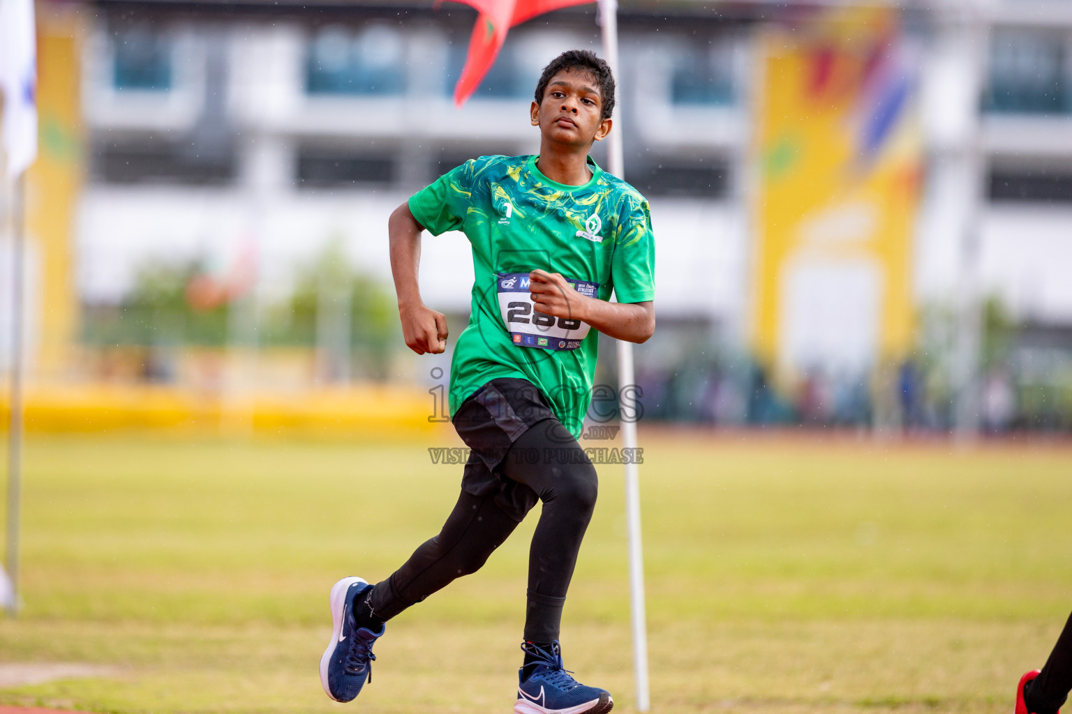 Day 3 of MWSC Interschool Athletics Championships 2024 held in Hulhumale Running Track, Hulhumale, Maldives on Monday, 11th November 2024. 
Photos by: Hassan Simah / Images.mv