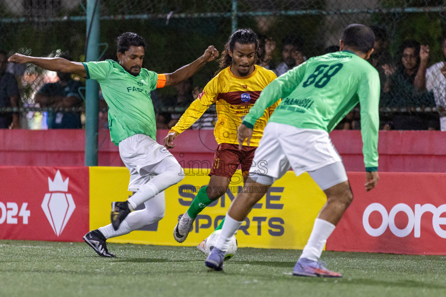 ADh Maamigili vs ADh Kunburudhoo in Day 3 of Golden Futsal Challenge 2024 was held on Thursday, 18th January 2024, in Hulhumale', Maldives Photos: Nausham Waheed / images.mv