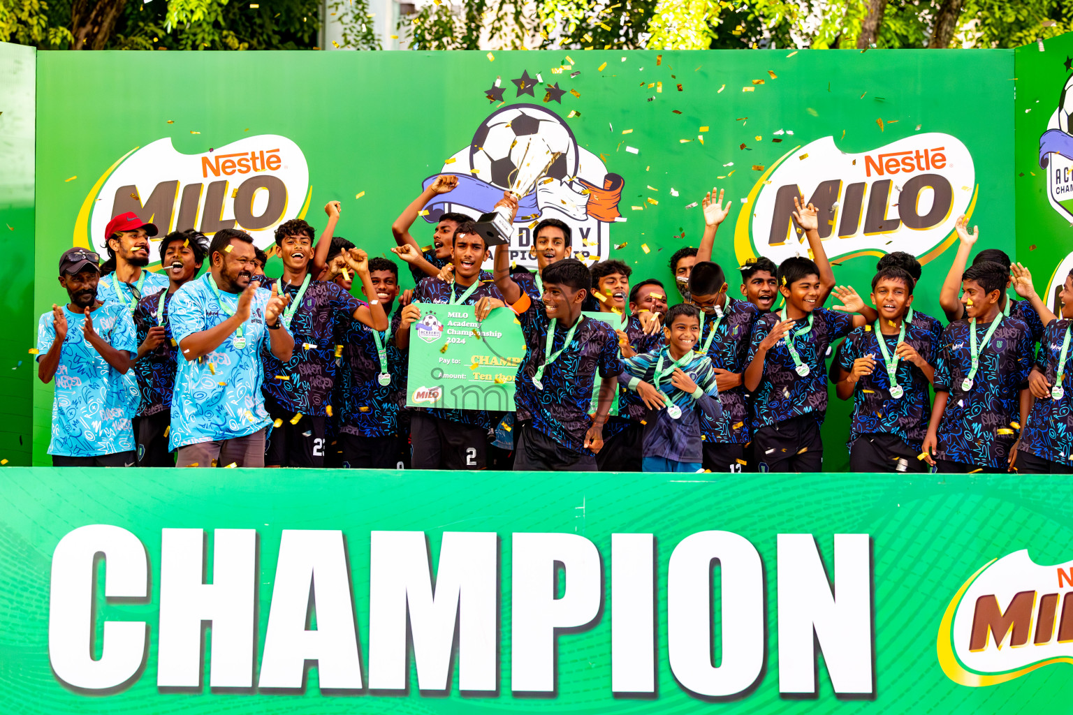 Day 4 of MILO Academy Championship 2024 (U-14) was held in Henveyru Stadium, Male', Maldives on Sunday, 3rd November 2024. Photos: Ismail Thoriq / Images.mv