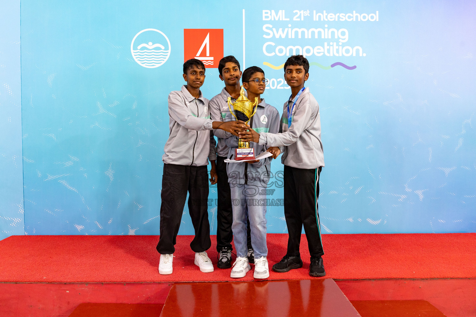 Closing Ceremony of BML 21st Interschool Swimming Competition 2025 .was held in Hulhumale' Swimming Pool, Hulhumale', Maldives on Saturday, 18th October 2025. 
Photos: Hassan Simah / images.mv