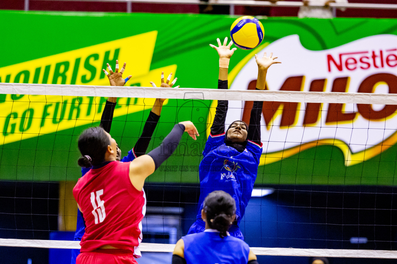 Nepal vs Maldives in Third Place Match of CAVA U20 Woman's Volleyball Championship 2024 was held in Social Center, Male', Maldives on 23rd July 2024. Photos: Nausham Waheed / images.mv