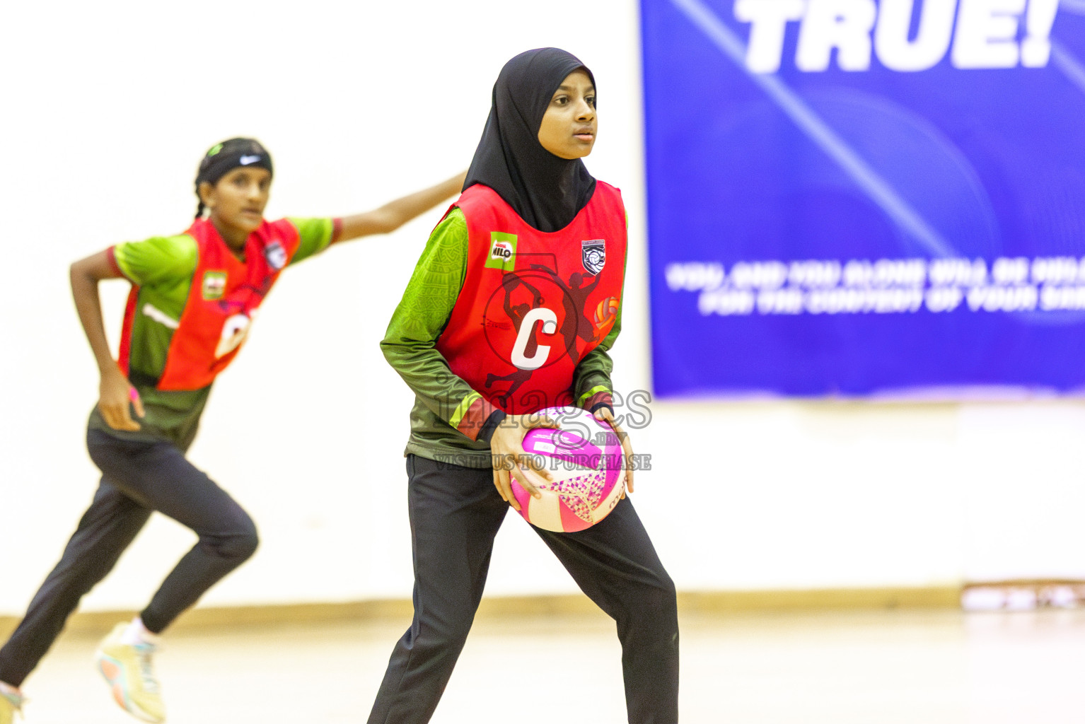 Fionti SC vs Netkids A  in Day 6 of 3rd Netball Junior Championship, held at Social Center on Friday 24th January 2025 . Photos: Shuu Abdul Sattar / images.mv