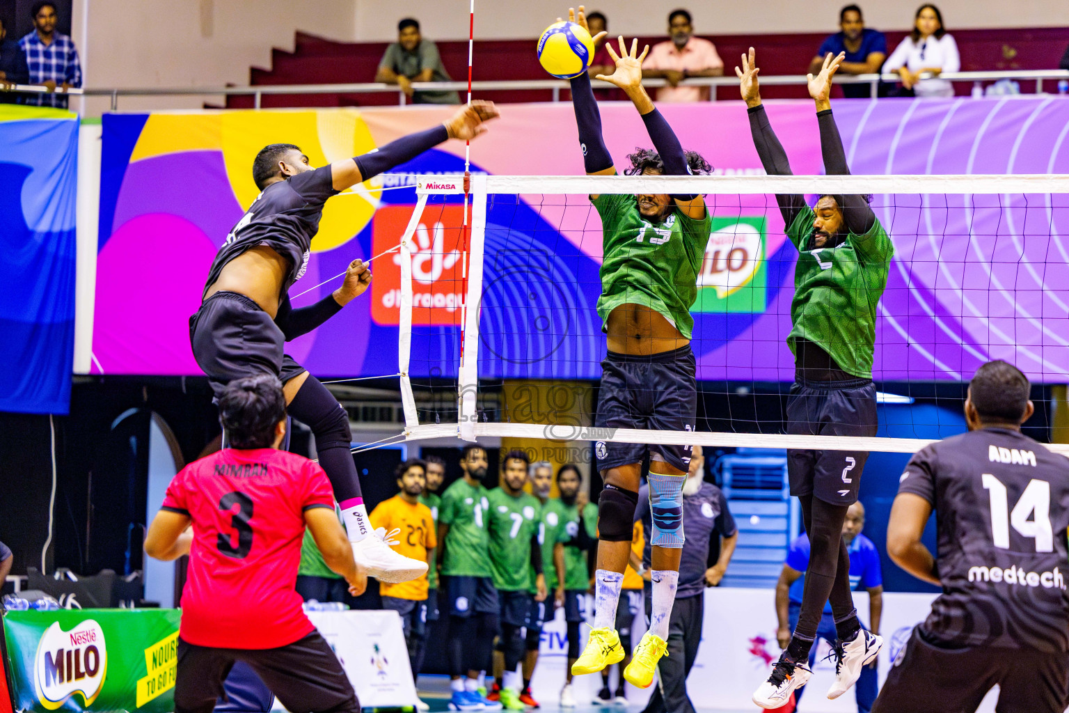 Day 2 of MILO VAM Cup 2024 Men's Division was held in Social Center Indoor Hall on Tuesday, 29th October 2024. Photos: Nausham Waheed / images.mv