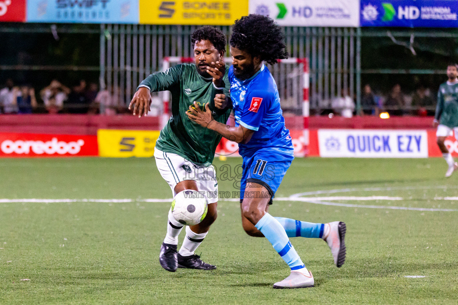 N Miladhoo vs N Maafaru in Day 6 of Golden Futsal Challenge 2024 was held on Saturday, 20th January 2024, in Hulhumale', Maldives Photos: Hassan Simah / images.mv