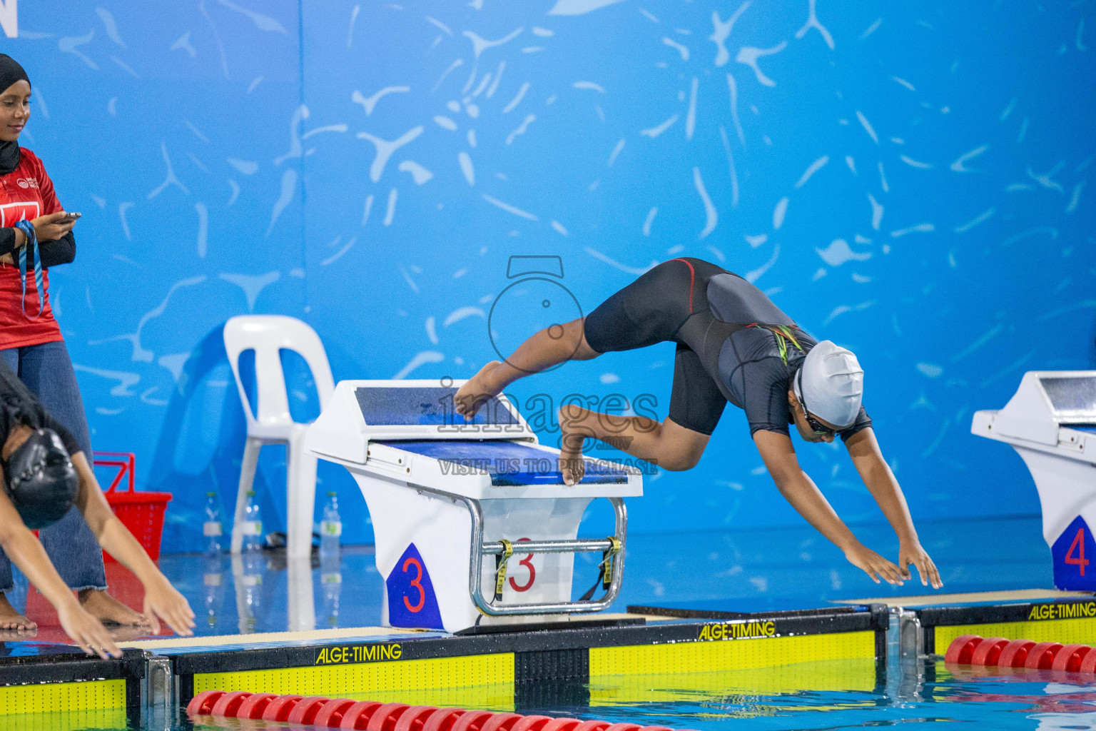 Day 1 of 20th Inter-school Swimming Competition 2024 held in Hulhumale', Maldives on Saturday, 12th October 2024. Photos: Ismail Thoriq / images.mv