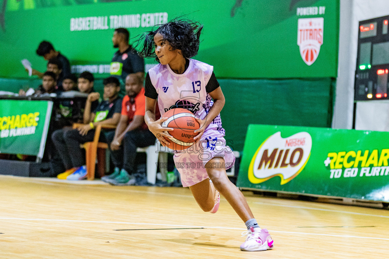 Day 3 of Milo 5 x 5 Junior Challenge 2025 - Basketball tournament held in Basketball Training Center, Male', Maldives on Saturday, 11th October 2025. Photos by: Nausham Waheed, Areef Adam / Images.mv