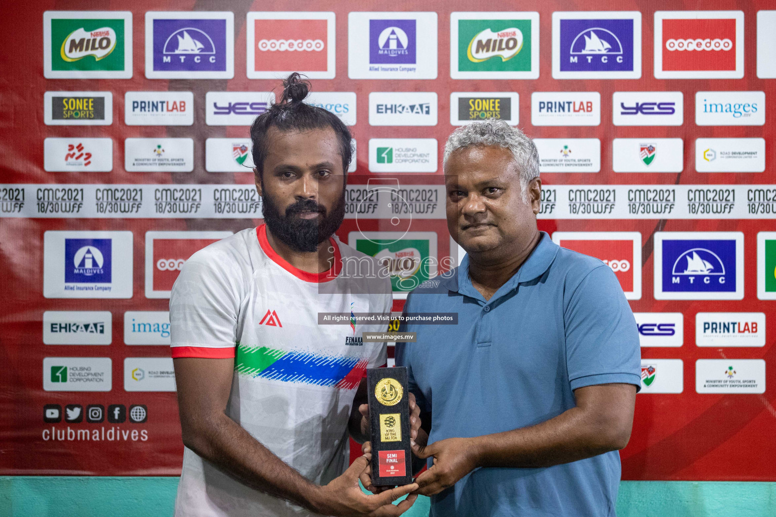 Team FSM Vs Prisons Club in the Semi Finals of Club Maldives 2021 held in Hulhumale, Maldives on 15 December 2021. Photos: Shuu Abdul Sattar / images.mv