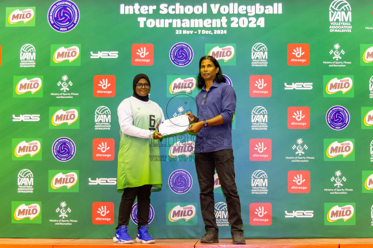 Finals of Interschool Volleyball Tournament 2024 was held in Social Center at Male', Maldives on Friday, 6th December 2024. Photos: Nausham Waheed / images.mv