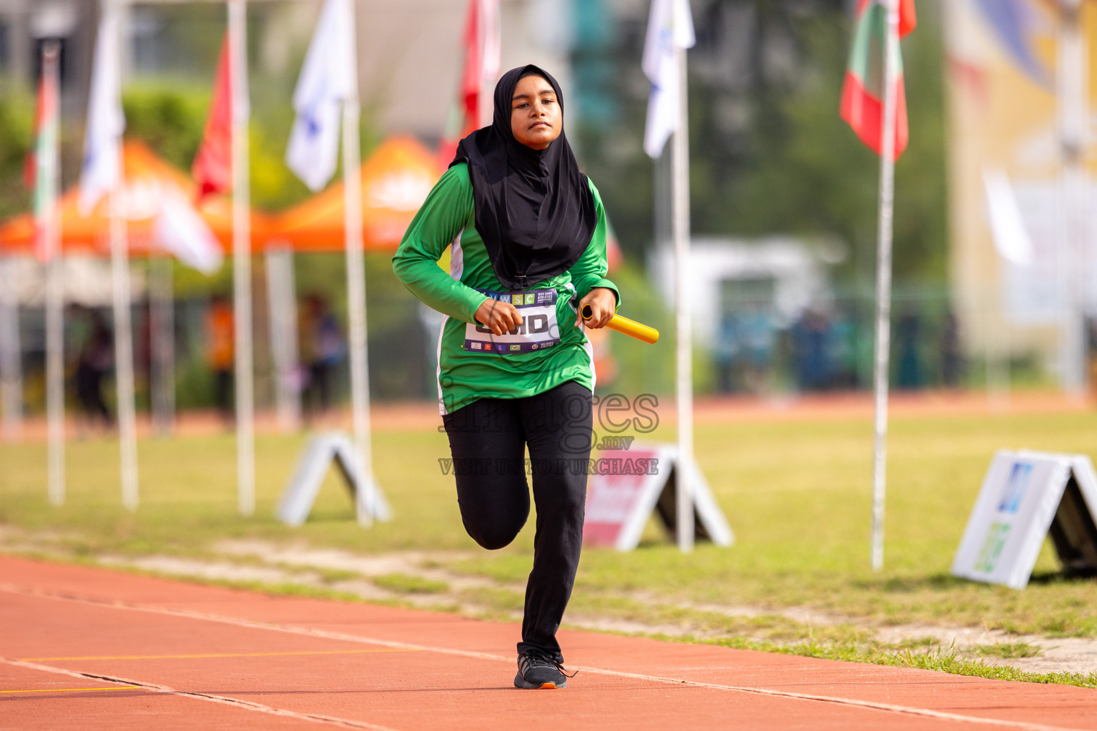 Day 5 of MWSC Interschool Athletics Championships 2024 held in Hulhumale Running Track, Hulhumale, Maldives on Wednesday, 13th November 2024. Photos by: Raif Yoosuf / Images.mv