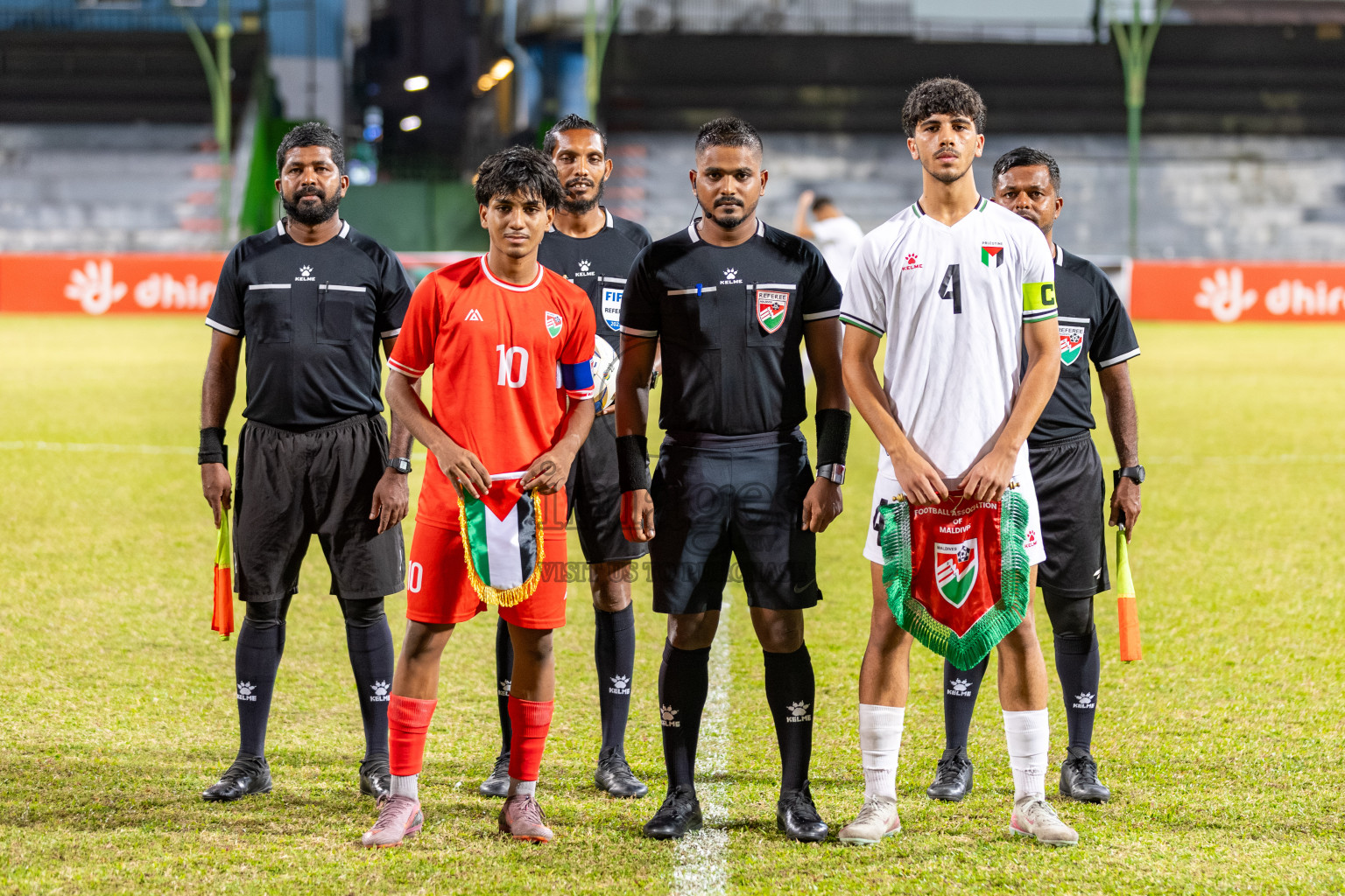 Maldives vs Palestine in the second under 17 friendly held in National Football Stadium, Male', Maldives on Saturday, 15 November 2025. 
Photos: Mohamed Mahfooz Moosa / Images.mv