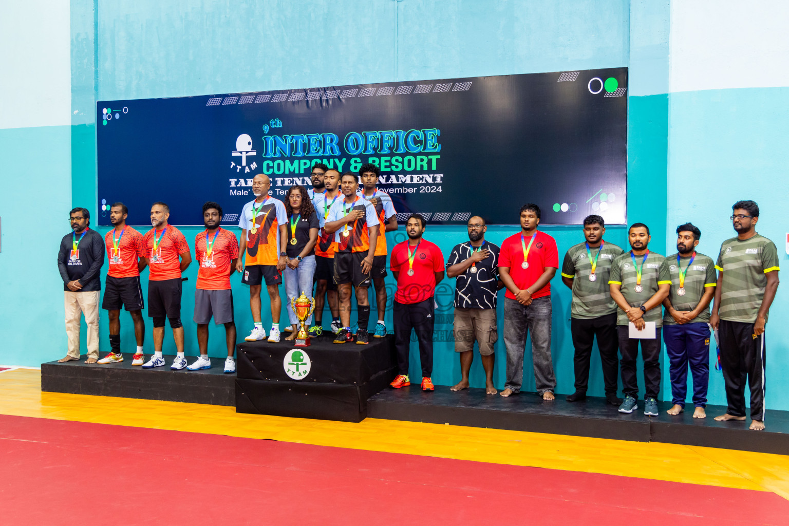 Finals of 9th Inter Office Company & Resort Table Tennis Tournament was held in Male' TT Hall, Male', Maldives on Saturday, 16th November 2024. Photos: Nausham Waheed / images.mv