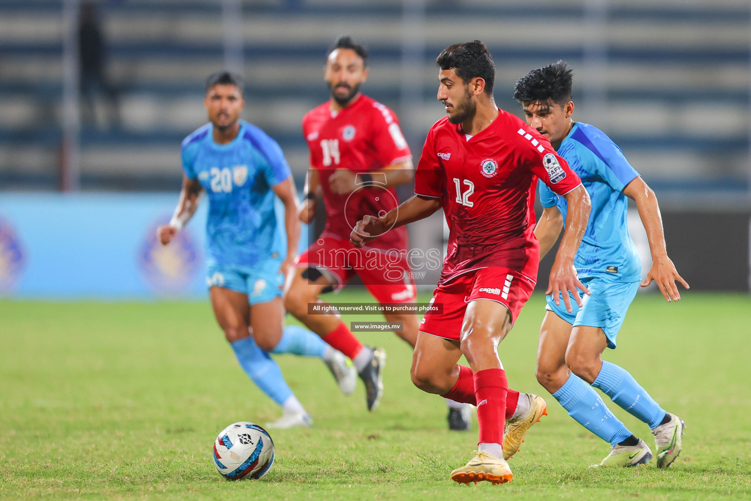 Lebanon vs India in the Semi-final of SAFF Championship 2023 held in Sree Kanteerava Stadium, Bengaluru, India, on Saturday, 1st July 2023. Photos: Nausham Waheed / images.mv