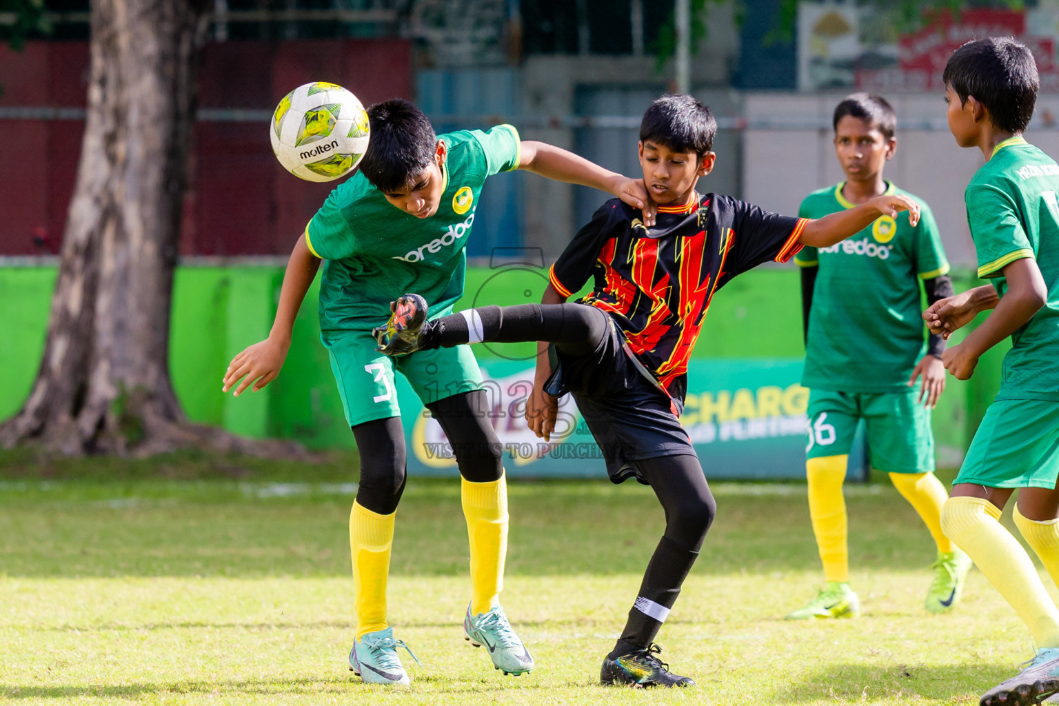 Day 1 of MILO Academy Championship 2025 (U-12) was held at Henveiru Stadium in Male', Maldives on Thursday, 1st May 2025. Photos: Nausham Waheed / images.mv