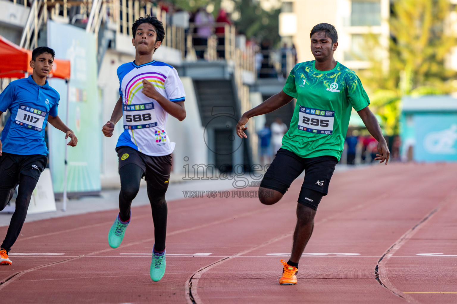 Day 1 of MWSC Interschool Athletics Championships 2024 held in Hulhumale Running Track, Hulhumale, Maldives on Saturday, 9th November 2024. 
Photos by: Hassan Simah / Images.mv