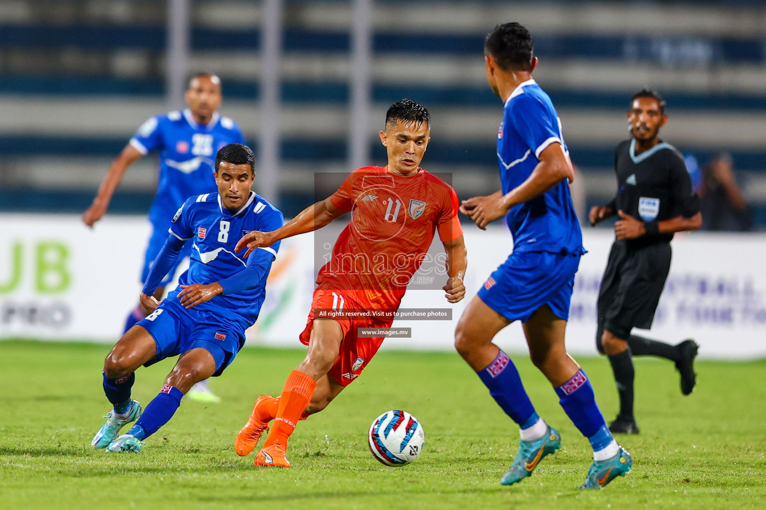 Nepal vs India in SAFF Championship 2023 held in Sree Kanteerava Stadium, Bengaluru, India, on Saturday, 24th June 2023. Photos: Nausham Waheed / images.mv