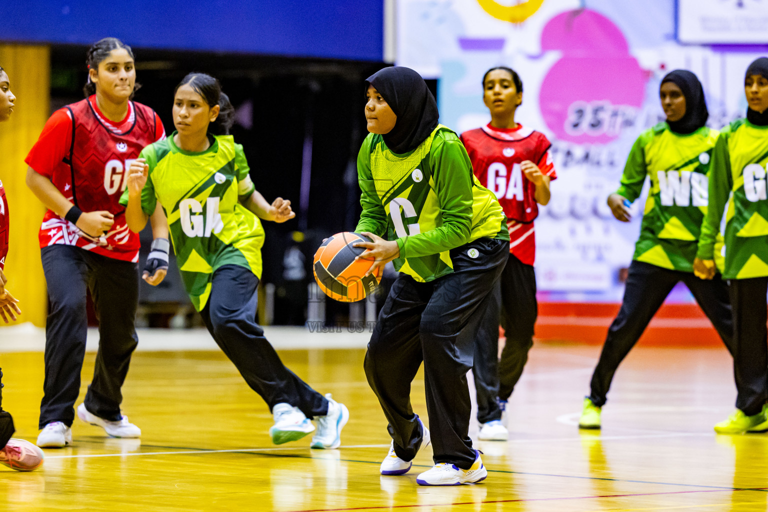 Day 14 of 25th Inter-School Netball Tournament was held in Social Center at Male', Maldives on Sunday, 25th August 2024. Photos: Nausham Waheed / images.mv