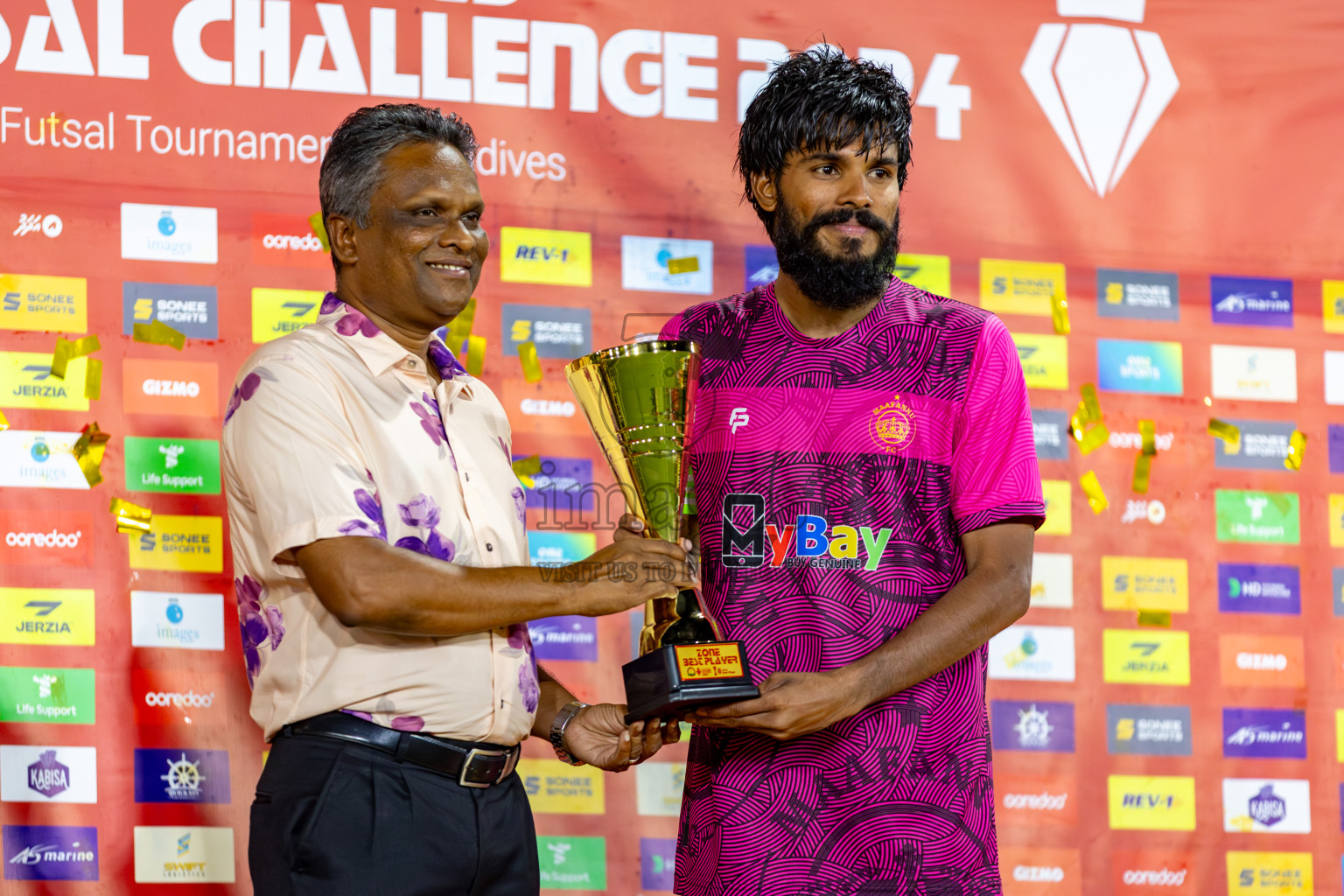 Vilimale VS Maafannu in Zone 8 Group Stage Final on Day 38 of Golden Futsal Challenge 2024 which was held on Friday, 23rd February 2024, in Hulhumale', Maldives 
Photos: Hassan Simah/ images.mv