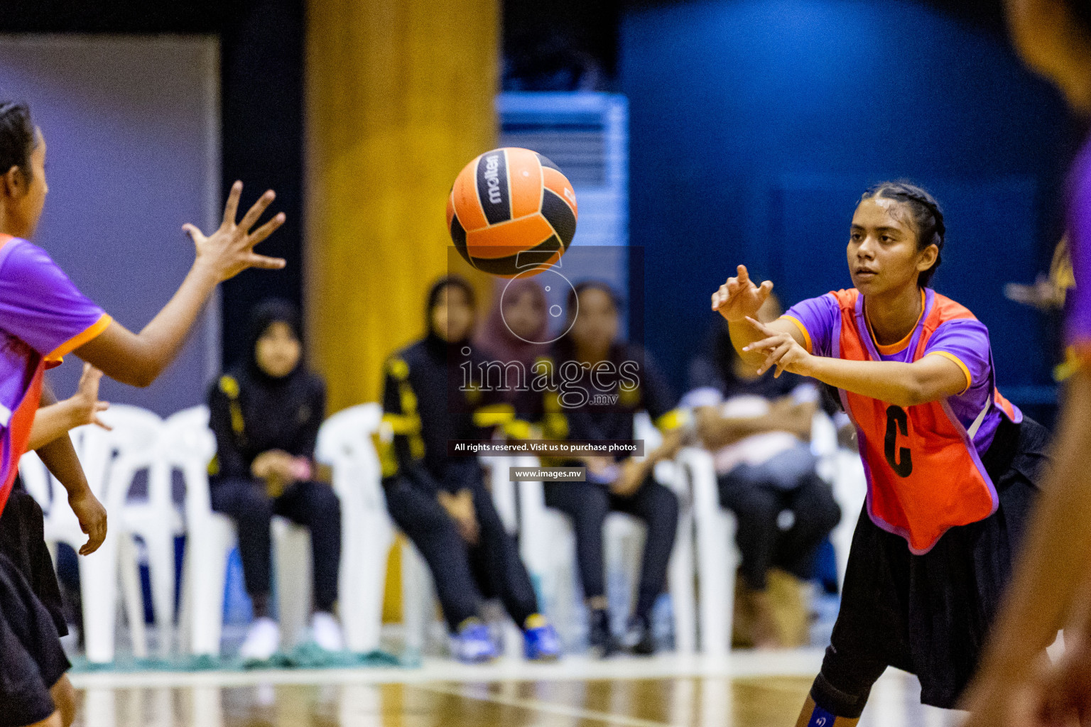 Day 9 of 24th Interschool Netball Tournament 2023 was held in Social Center, Male', Maldives on 4th November 2023. Photos: Hassan Simah / images.mv