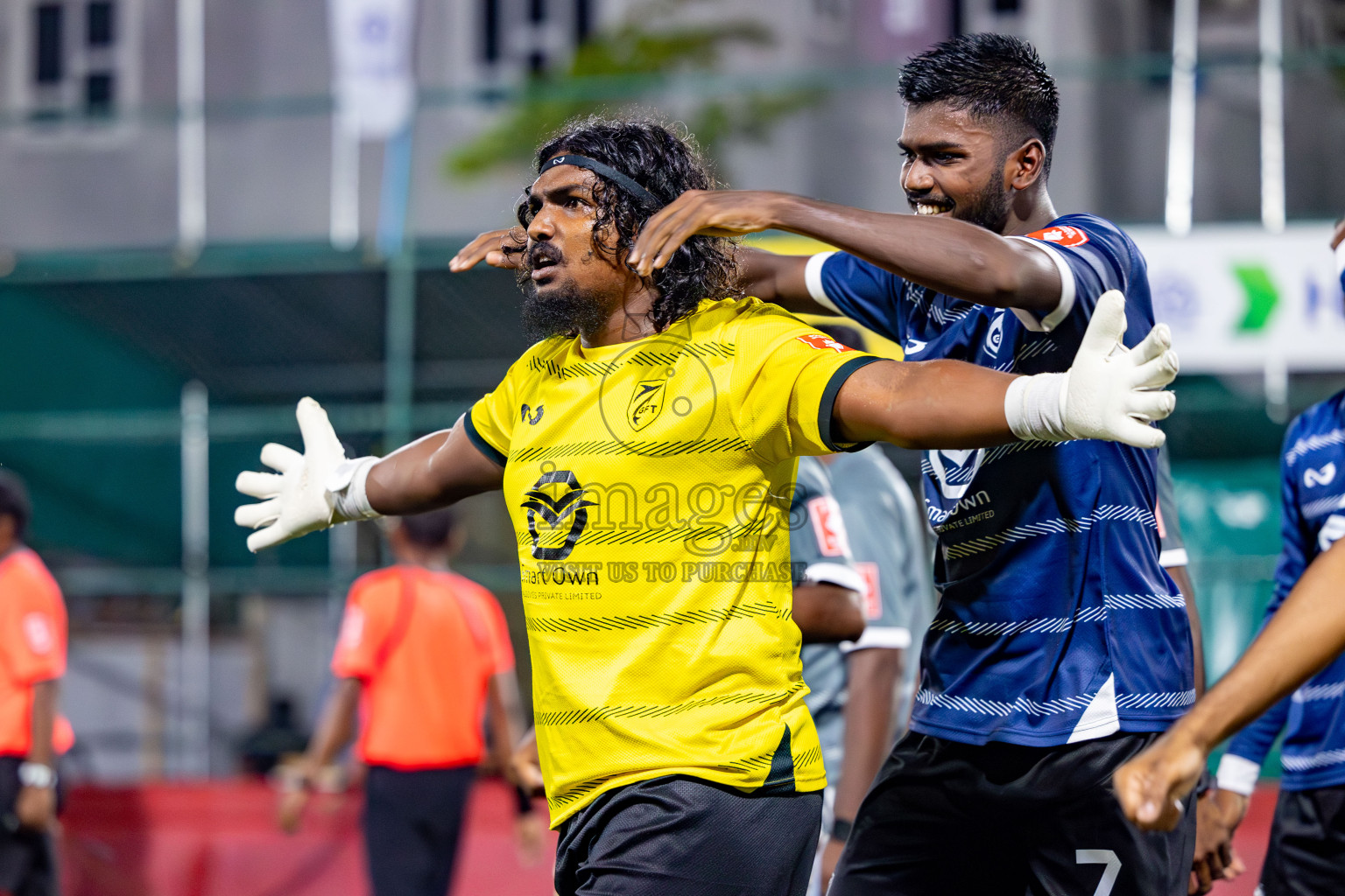 K. Gaafaru VS Dhadimagu in Round of 16 on Day 40 of Golden Futsal Challenge 2024 which was held on Tuesday, 27th February 2024, in Hulhumale', Maldives Photos: Hassan Simah / images.mv