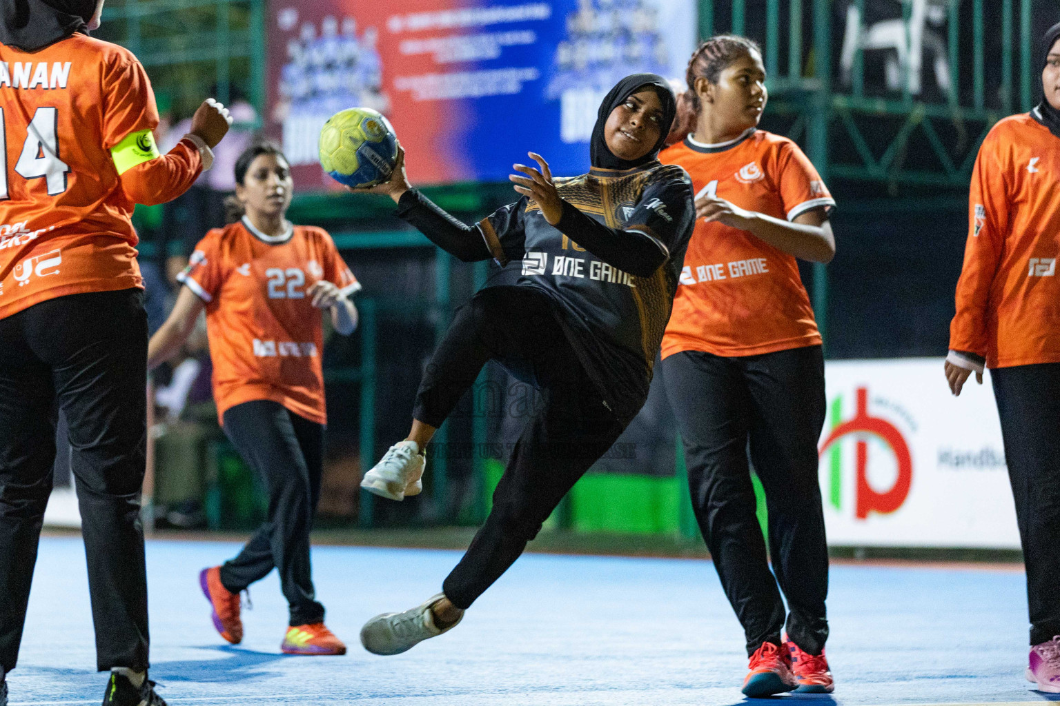 Day 16 of 10th National Handball Tournament 2023, held in Handball ground, Male', Maldives on Wednesday, 13th December 2023 Photos: Nausham Waheed/ Images.mv