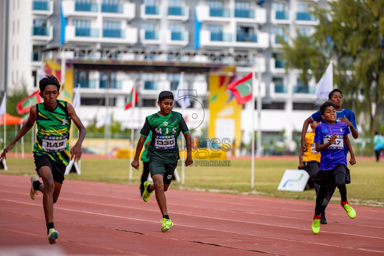 Day 2 of MWSC Interschool Athletics Championships 2024 held in Hulhumale Running Track, Hulhumale, Maldives on Sunday, 10th November 2024. 
Photos by: Hassan Simah / Images.mv