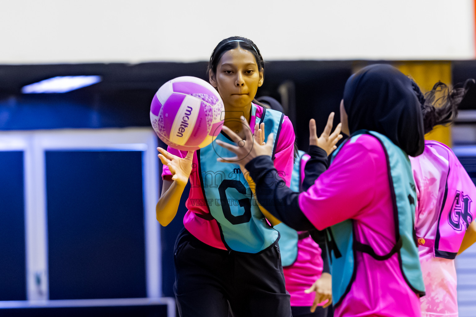 MV netters vs Xenith SC in Day 4 of 24th Milo Netball Association Championship held in Social Center at Male', Maldives on Thursday, 4th September 2025. Photos: Nausham Waheed / images.mv