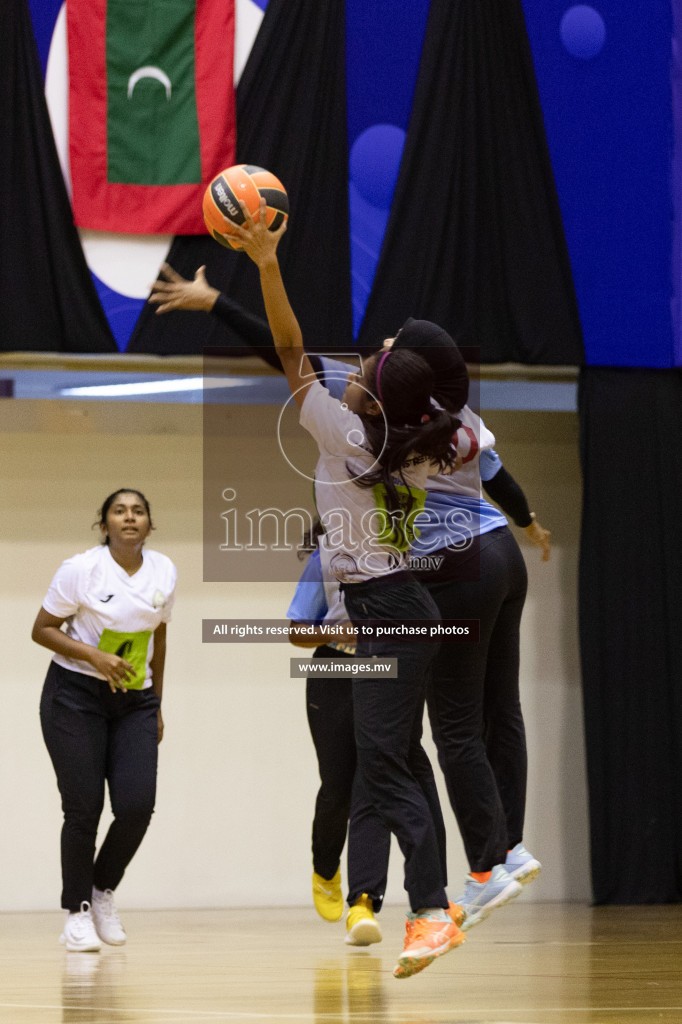 Club Green Streets vs Mahibadhoo in the Milo National Netball Tournament 2022 on 20 July 2022, held in Social Center, Male', Maldives. Photographer: Shuu / Images.mv