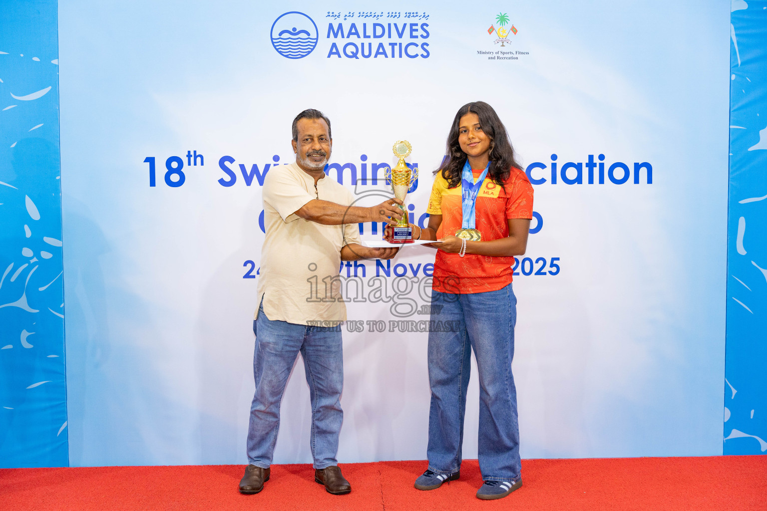 18th Swimming Association Championship 2025, Closing Ceremony was held on Saturday, 29th November 2025 at Swimming Track Hulhumale', Maldives. Photos: Areef Adam / images.mv