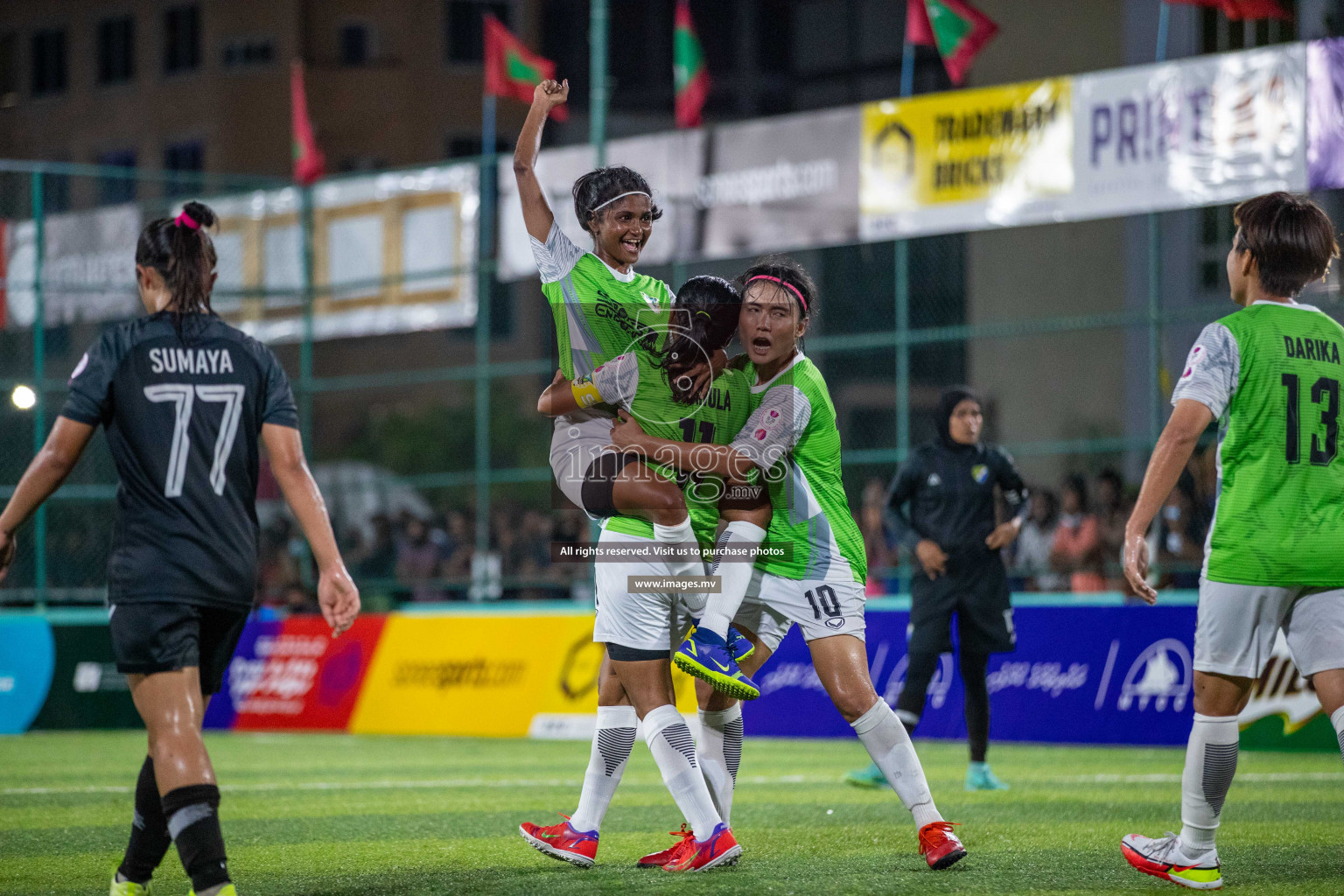 Club WAMCO vs DSC in the Semi Finals of 18/30 Women's Futsal Fiesta 2021 held in Hulhumale, Maldives on 14th December 2021. Photos: Ismail Thoriq/ images.mv