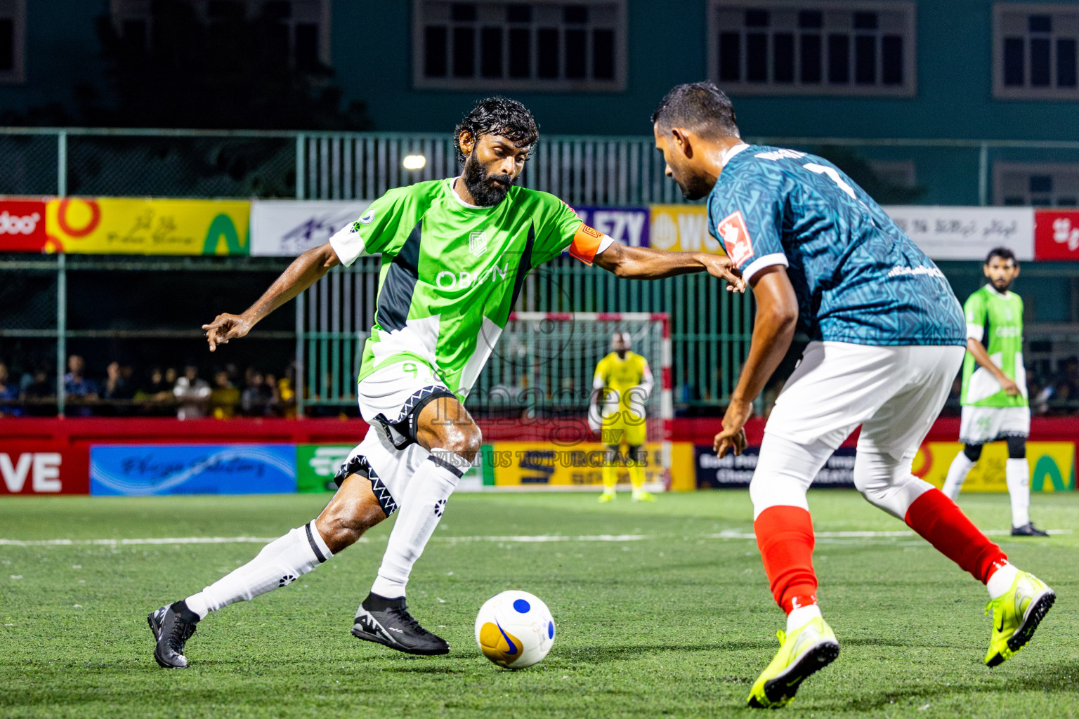 Hdh Naivaadhoo VS Hdh Nolhivaram in Day 9 of Golden Futsal Challenge 2025 was held on Monday, 13th January 2025, in Hulhumale', Maldives Photos: Nausham Waheed , Ismail Thoriq / images.mv
