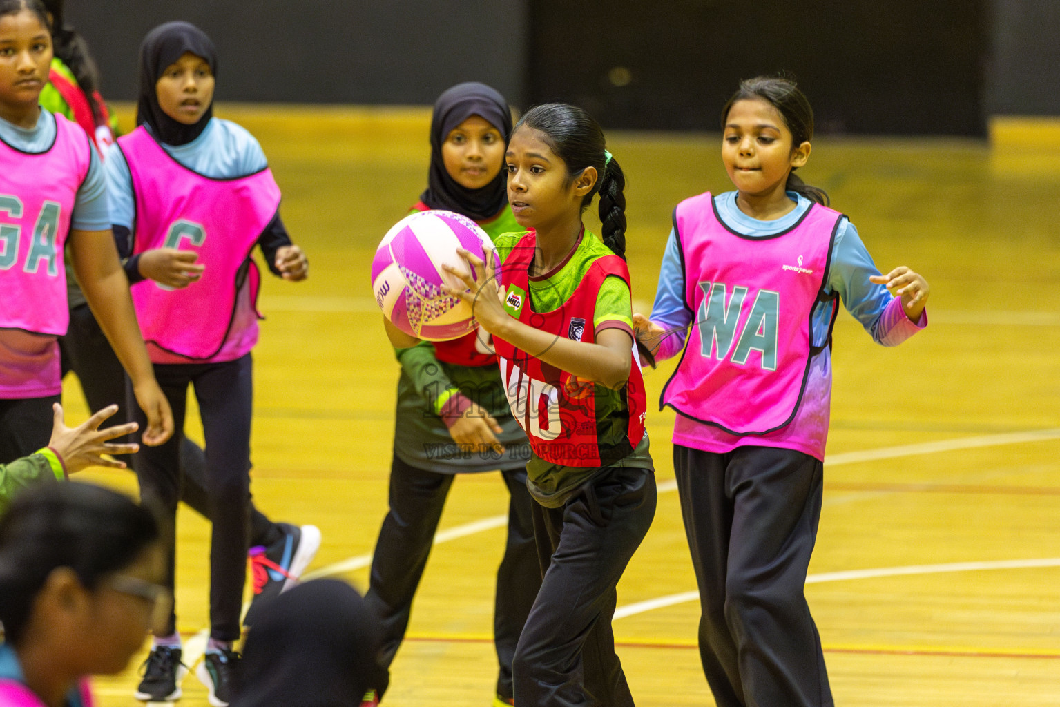 Fionti SC vs Netgen A in Day 6  of 3rd Netball Junior Championship, held at Social Center on Friday 24th January 2025 . Photos: Shuu Abdul Sattar / images.mv