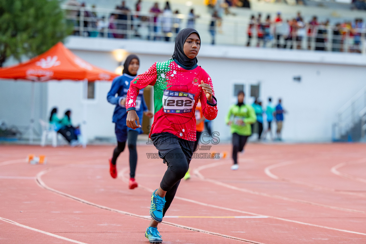 Day 2 of MWSC Interschool Athletics Championships 2024 held in Hulhumale Running Track, Hulhumale, Maldives on Sunday, 10th November 2024. 
Photos by: Hassan Simah / Images.mv