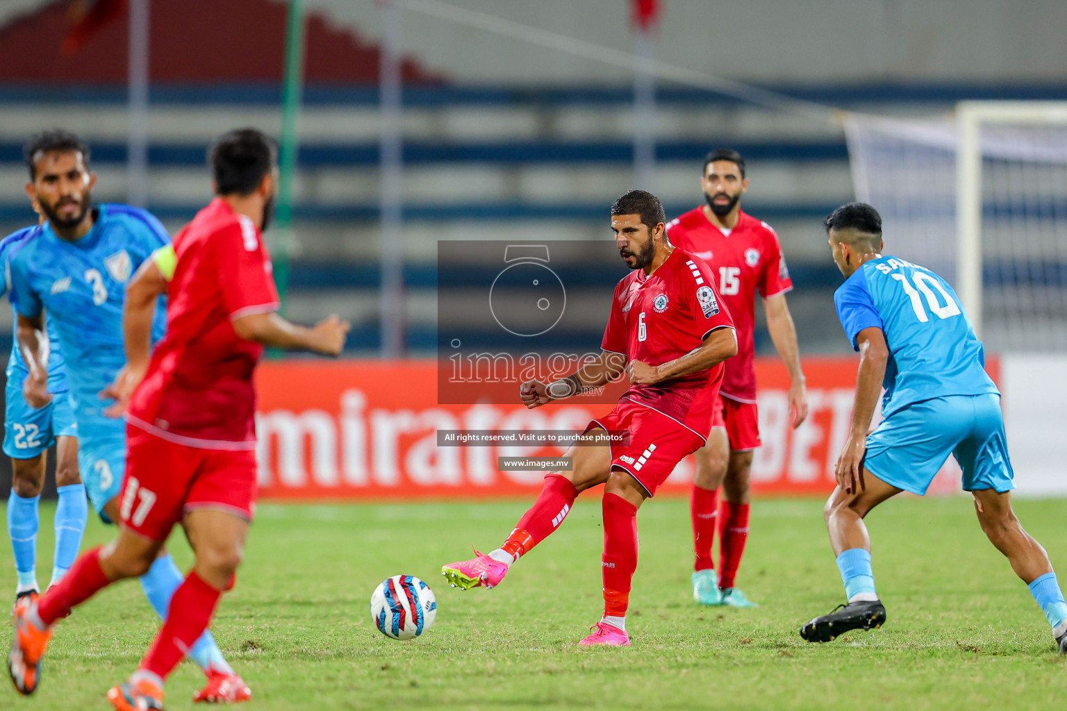 Lebanon vs India in the Semi-final of SAFF Championship 2023 held in Sree Kanteerava Stadium, Bengaluru, India, on Saturday, 1st July 2023. Photos: Nausham Waheed / images.mv