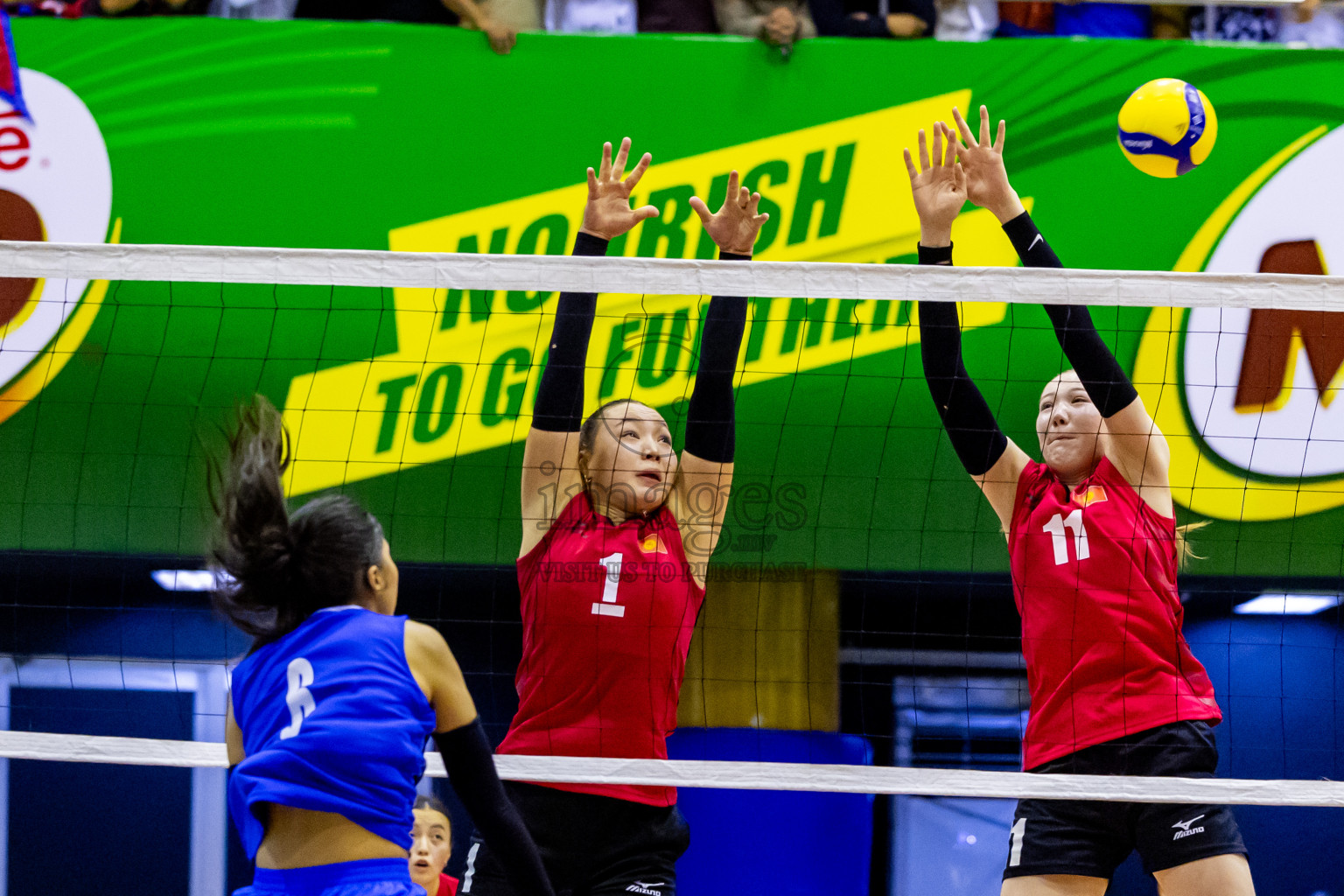 Kyrgyzstan vs Nepal in Semi Final of CAVA U20 Woman's Volleyball Championship 2024 was held in Social Center, Male', Maldives on 22nd July 2024. Photos: Nausham Waheed / images.mv