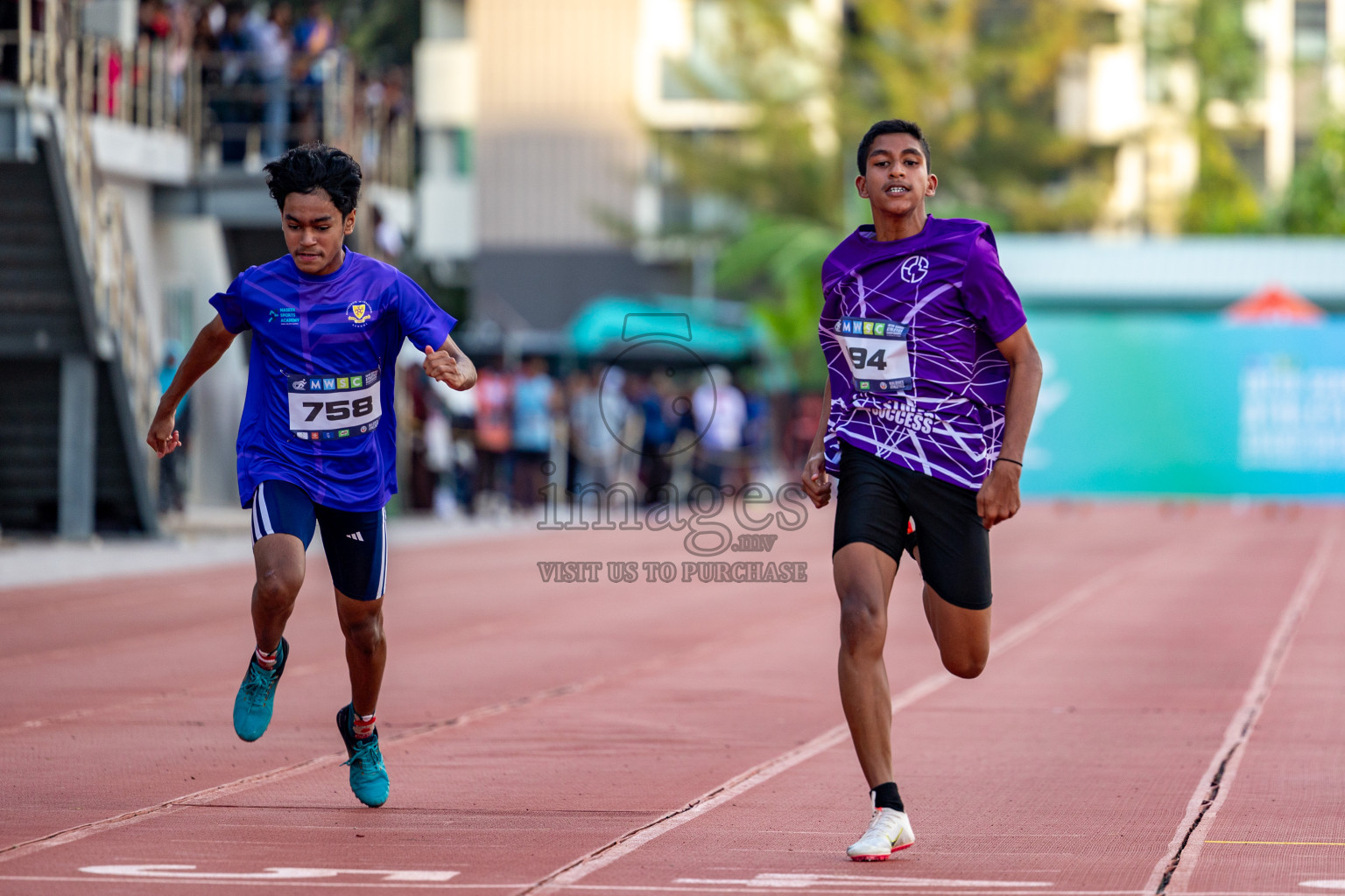 Day 1 of MWSC Interschool Athletics Championships 2024 held in Hulhumale Running Track, Hulhumale, Maldives on Saturday, 9th November 2024. 
Photos by: Hassan Simah / Images.mv