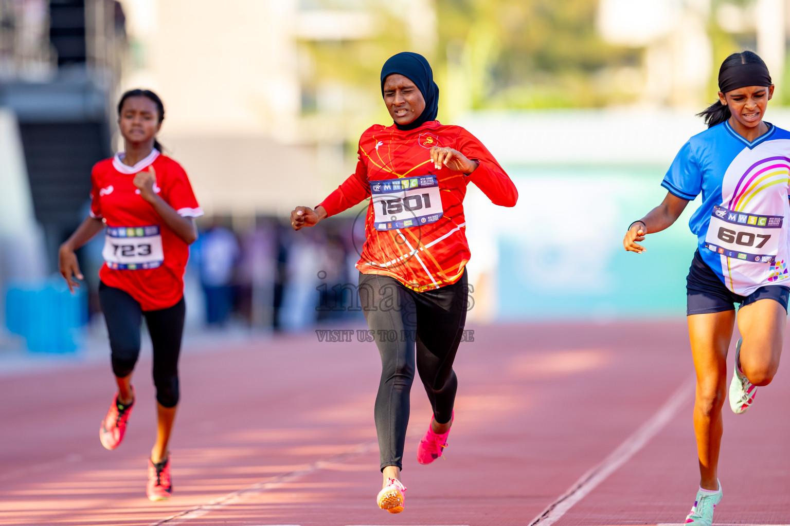 Day 4 of MWSC Interschool Athletics Championships 2024 held in Hulhumale Running Track, Hulhumale, Maldives on Tuesday, 12th November 2024. Photos by: Nausham Waheed / Images.mv