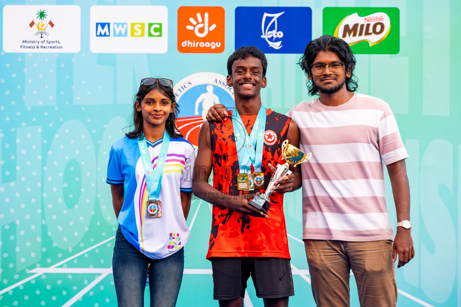 Day 6 of MWSC Interschool Athletics Championships 2024 held in Hulhumale Running Track, Hulhumale, Maldives on Thursday, 14th November 2024. Photos by: Nausham Waheed / Images.mv