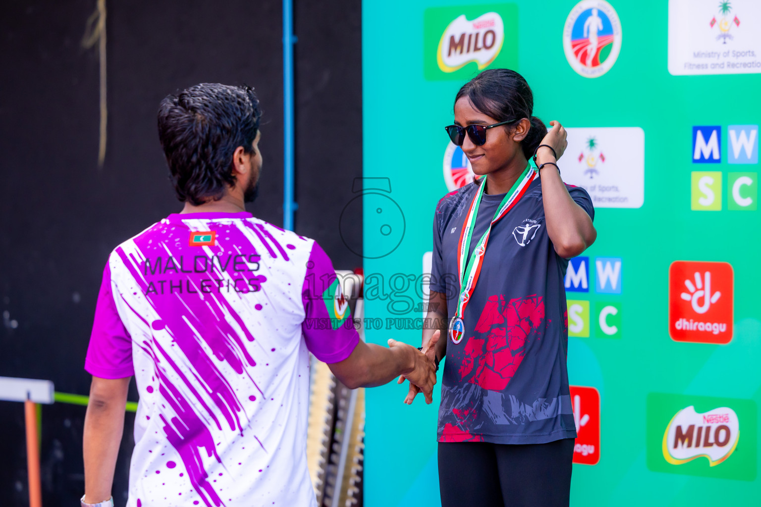 Day 2 of 12th Milo Association Championships was held in Ekuveni Track at Male', Maldives on Friday, 25th April 2025. Photos: Nausham Waheed / images.mv