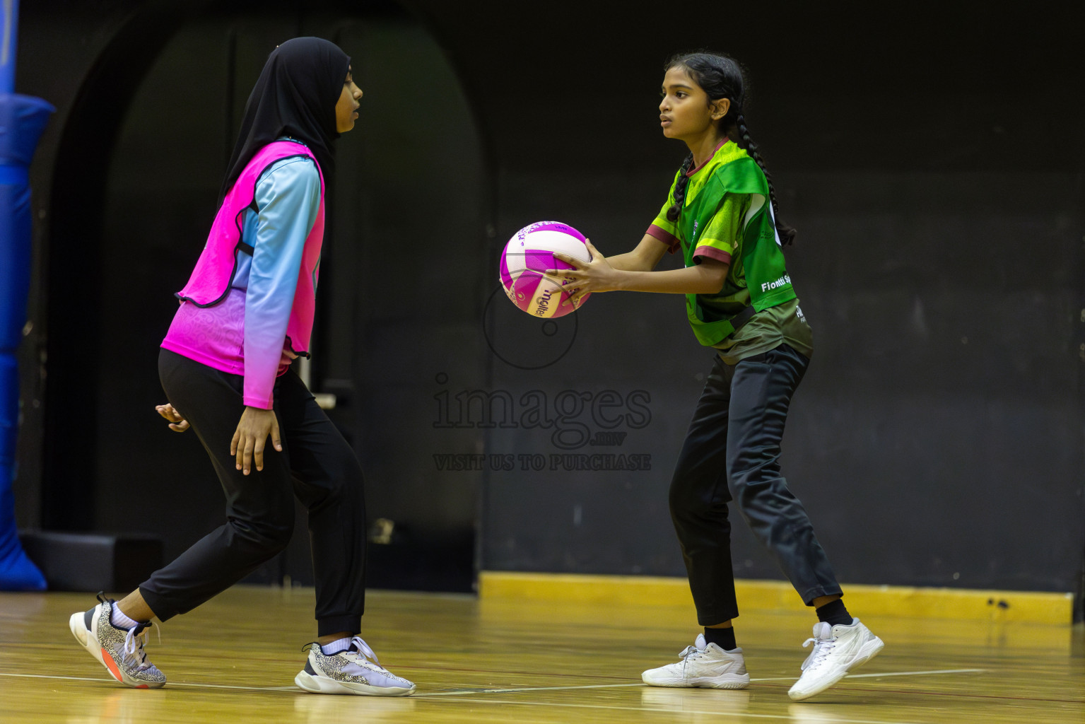 Young netter A vd Fionti sports academy in Day 3 of 3rd Netball Junior Championship, held at Social Center on Wednesday 22nd January 2025 . Photos: Shuu Abdul Sattar / images.mv