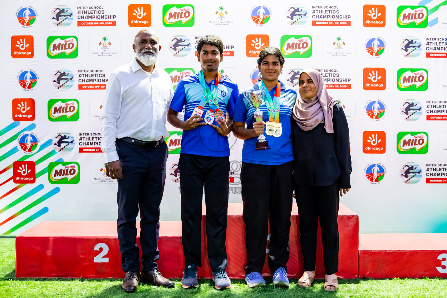 Day 6 of Inter-school Athletics Championship 2025 held in Ekuveni Synthetic Track, Male', Maldives on Sunday, 12th October 2025. Photos by: Nausham Waheed / Images.mv