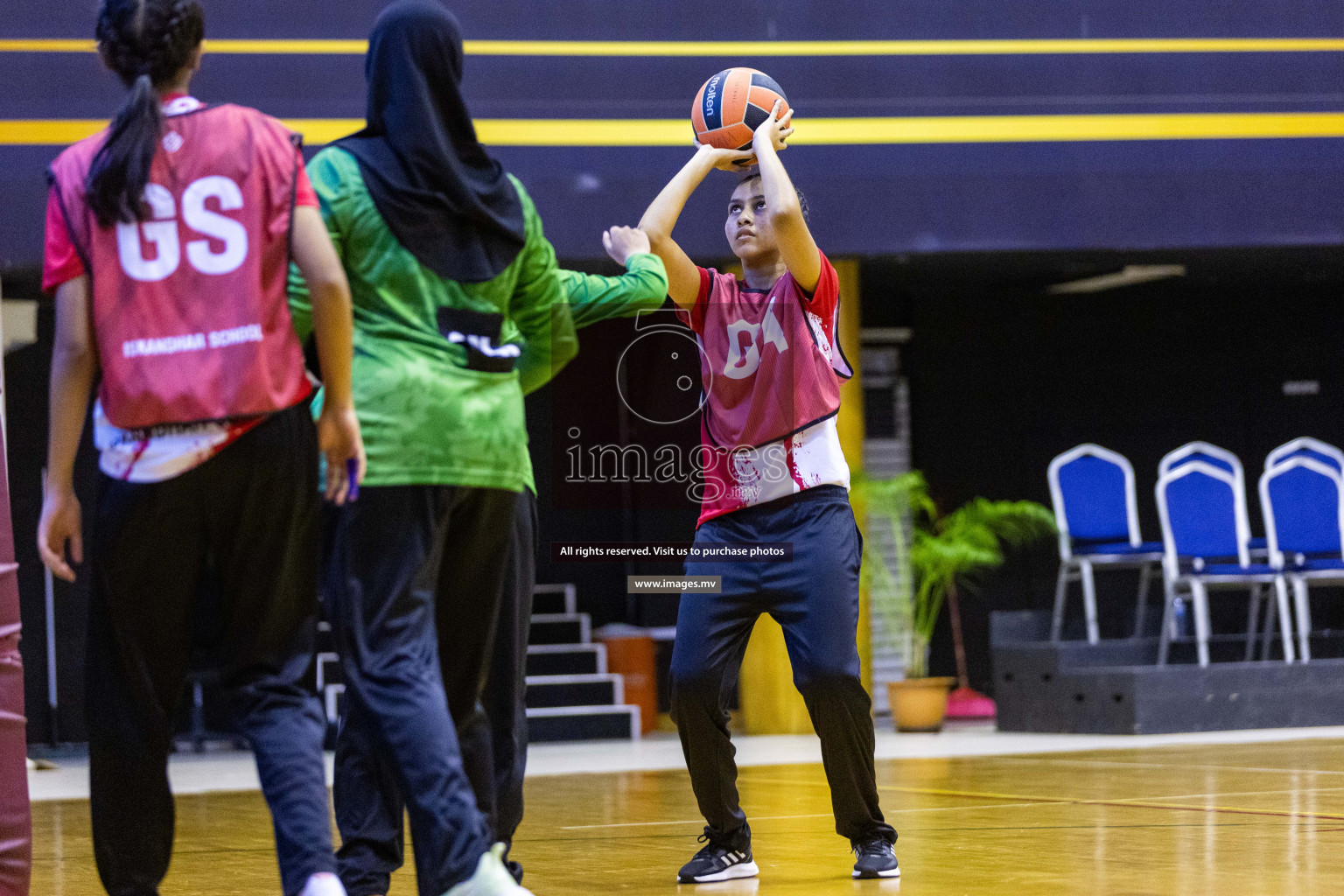 Day 11 of 24th Interschool Netball Tournament 2023 was held in Social Center, Male', Maldives on 6th November 2023. Photos: Nausham Waheed / images.mv