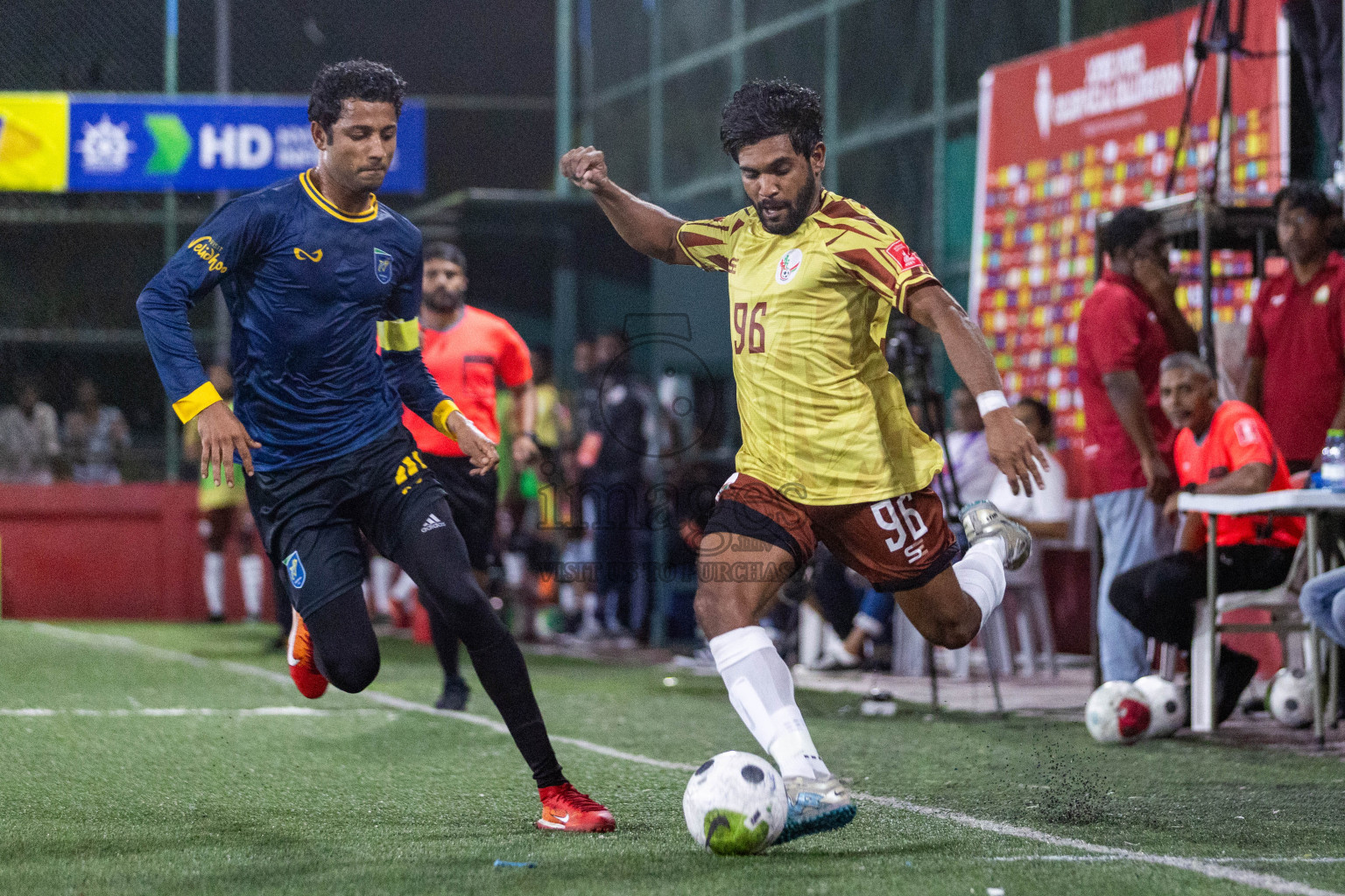 N Holhudhoo vs N Velidhoo in Day 7 of Golden Futsal Challenge 2024 was held on Saturday, 20th January 2024, in Hulhumale', Maldives Photos: Nausham Waheed / images.mv