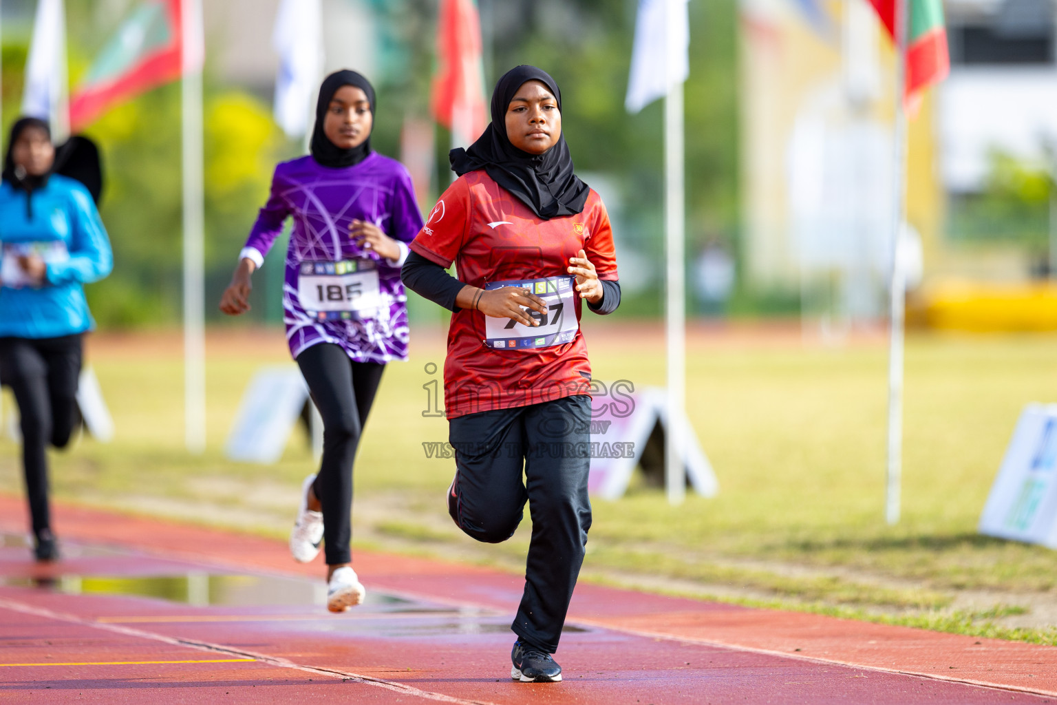 Day 1 of MWSC Interschool Athletics Championships 2024 held in Hulhumale Running Track, Hulhumale, Maldives on Saturday, 9th November 2024. 
Photos by: Ismail Thoriq / images.mv